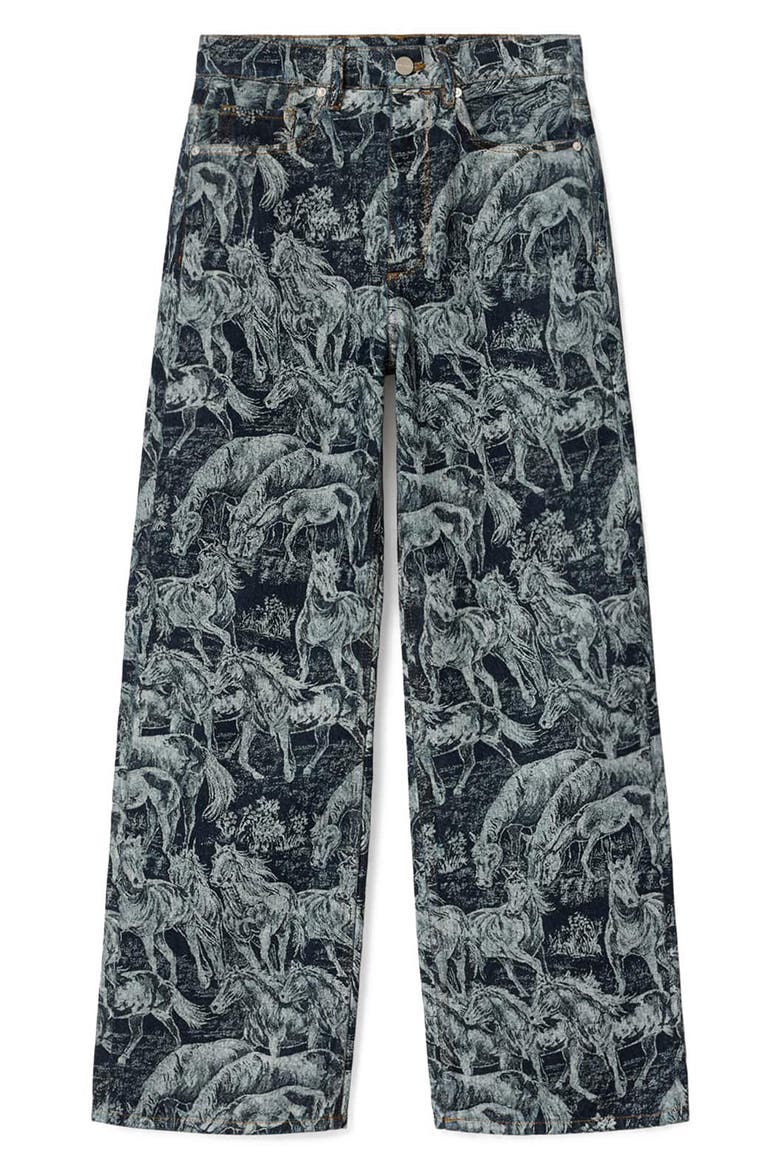 Blake Print Wide Leg Jeans, Alternate, color, PRINTED INDIGO