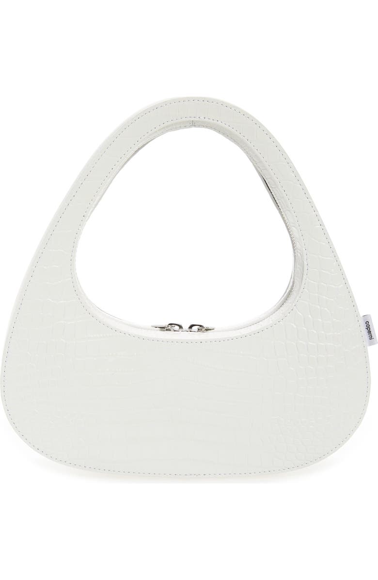 Coperni Swipe Baguette Croc Embossed Leather Bag, Alternate, color,