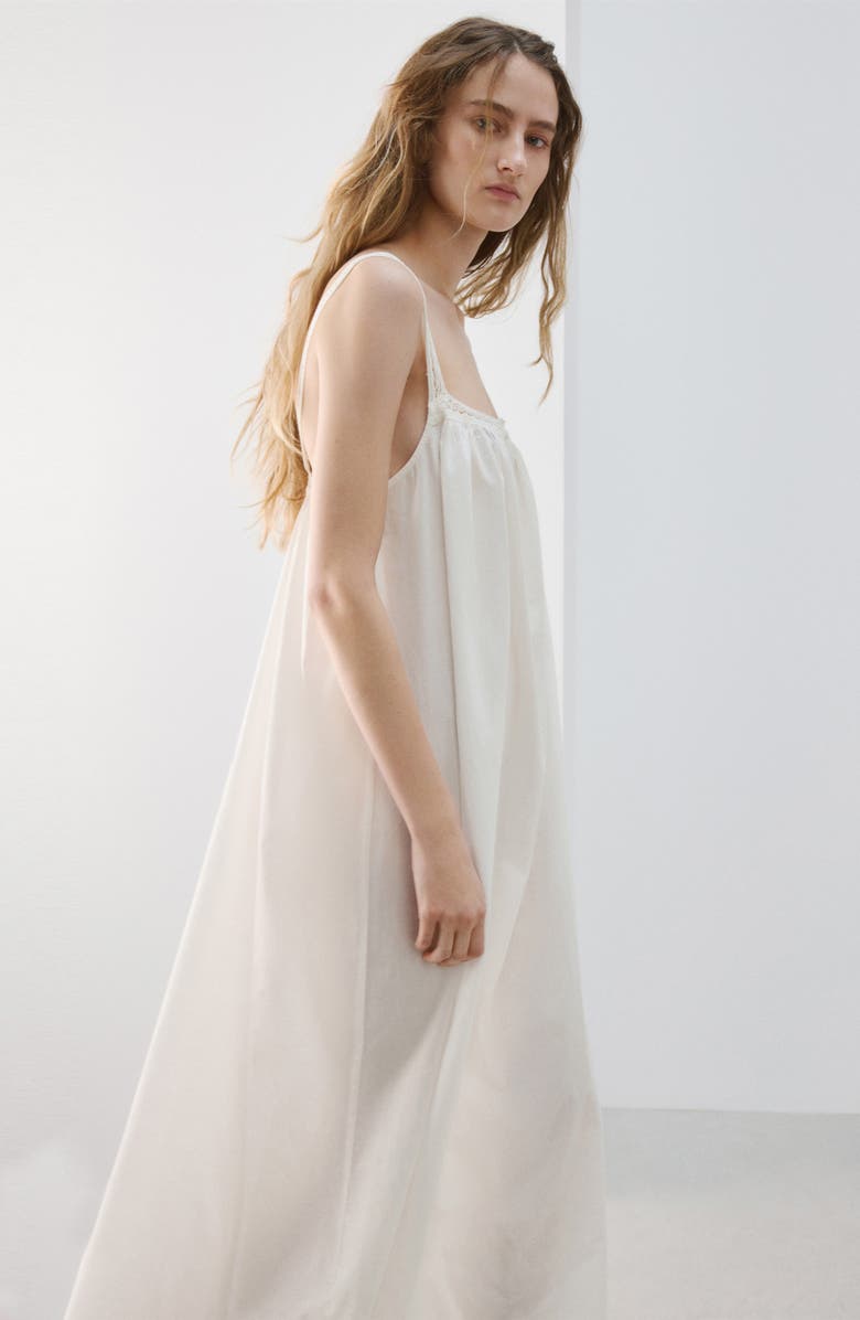MANGO Lace Cotton Nightgown, Alternate, color, 
