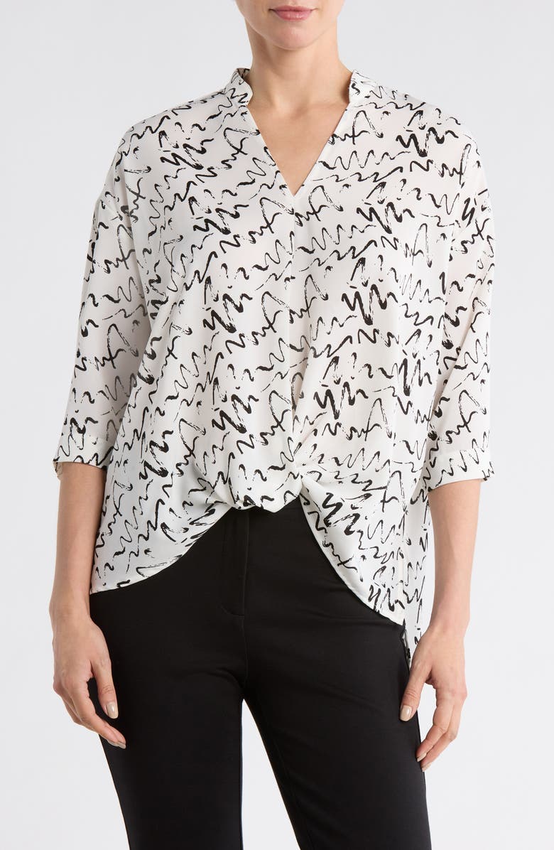 PATRIZIA LUCA V-Neck Untuck Top, Main, color, White