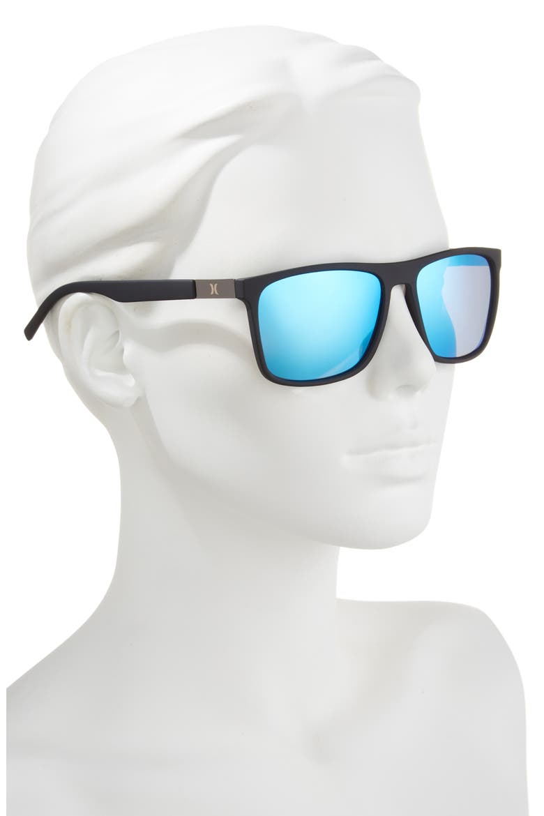 48mm Square Sunglasses, Alternate, color, RUBBERIZED BLACK