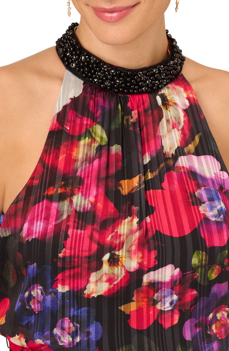 Adrianna Papell Floral Embellished Wide Leg Jumpsuit, Alternate, color,