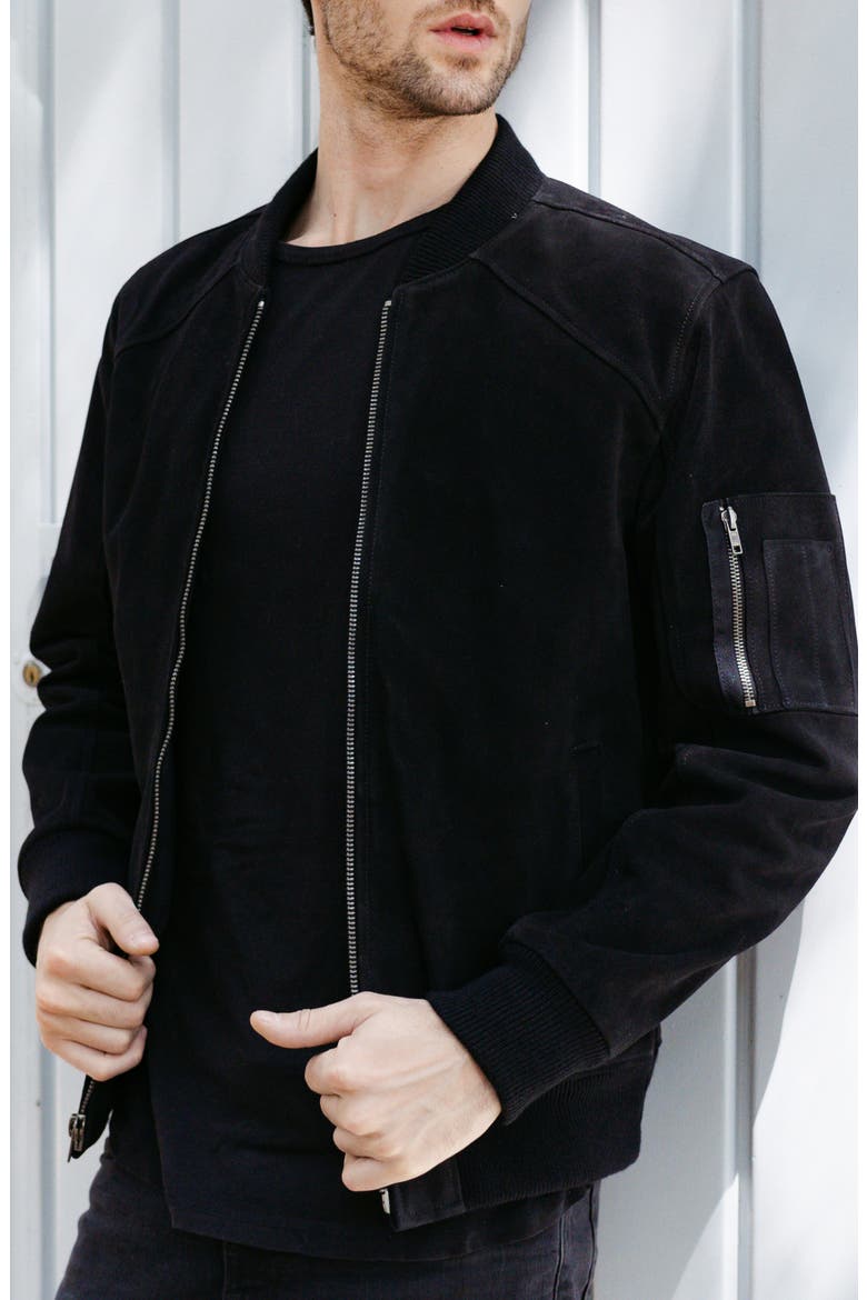 Leather Biker Jacket, Alternate, color, BLACK