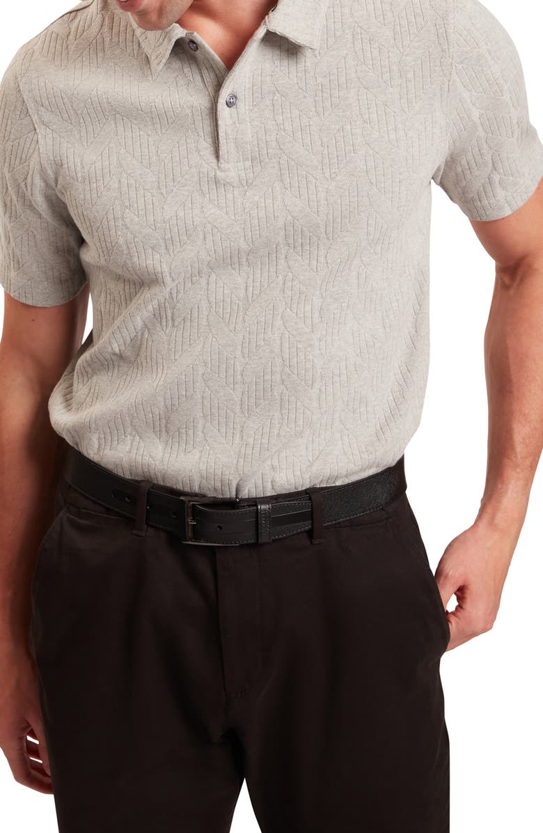 Ted Baker Rembran Texture Polo, Main, color, Light Grey