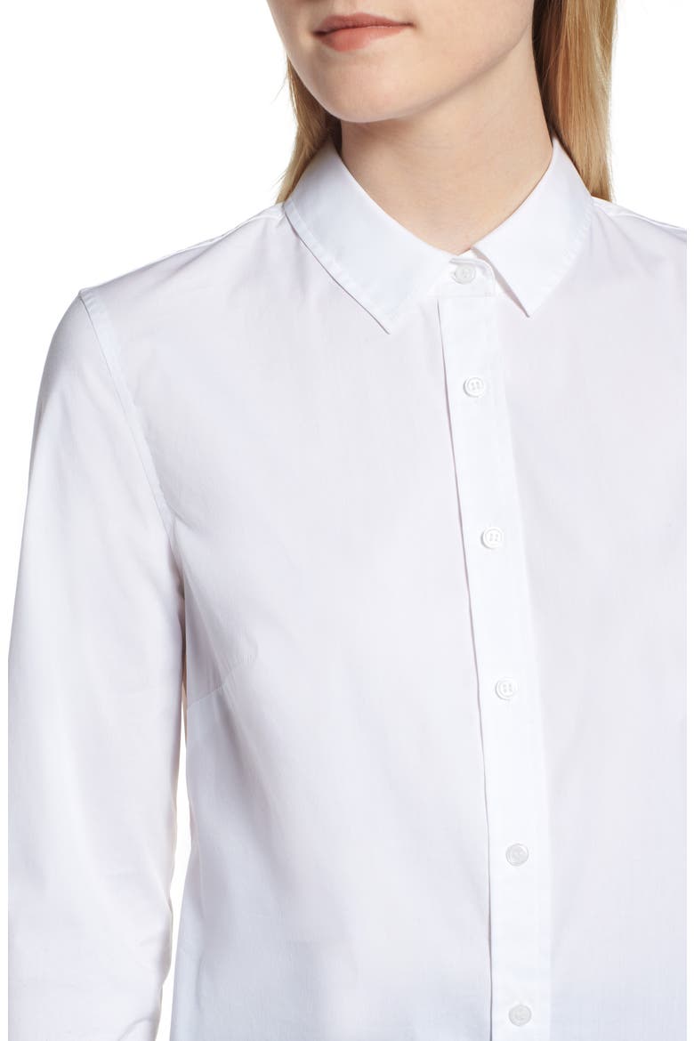 Stretch Poplin Shirt, Alternate, color, WHITE