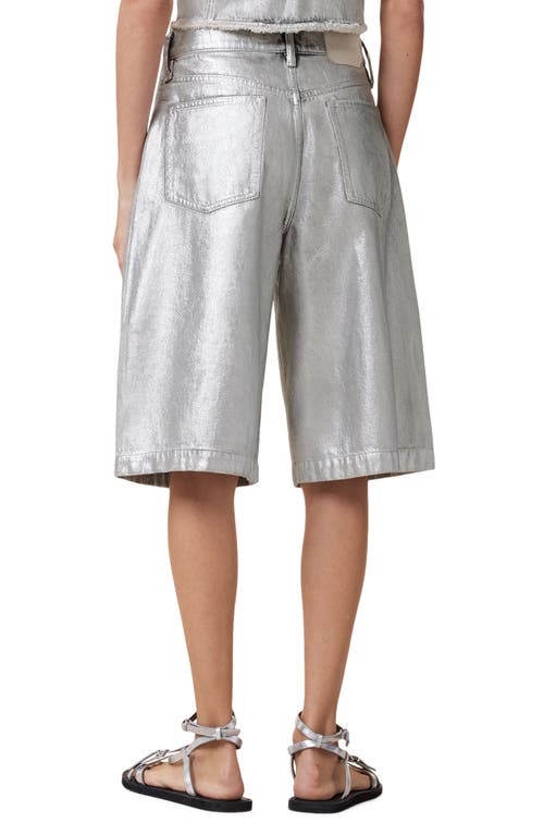 Allsaints Louie Metallic Long Denim Shorts