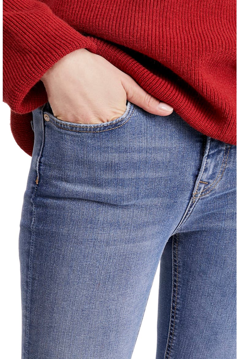 Ripped High Waist Skinny Jeans, Alternate, color, NAVY