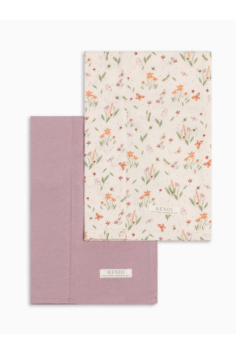 Organic 2-Pack Burp Cloth Set, Main, color, Fog + Butteryfly
