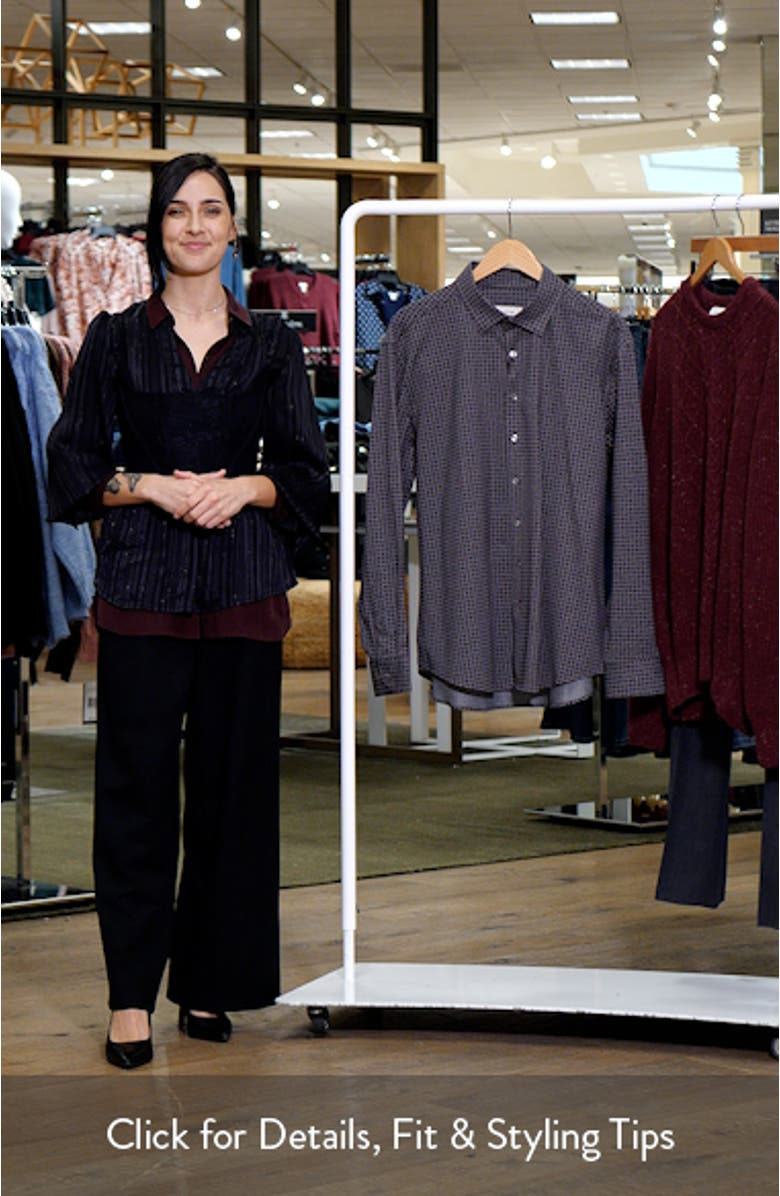 OoohCotton<sup>®</sup> Jules Floral Twill Button-Down Shirt, sales video thumbnail