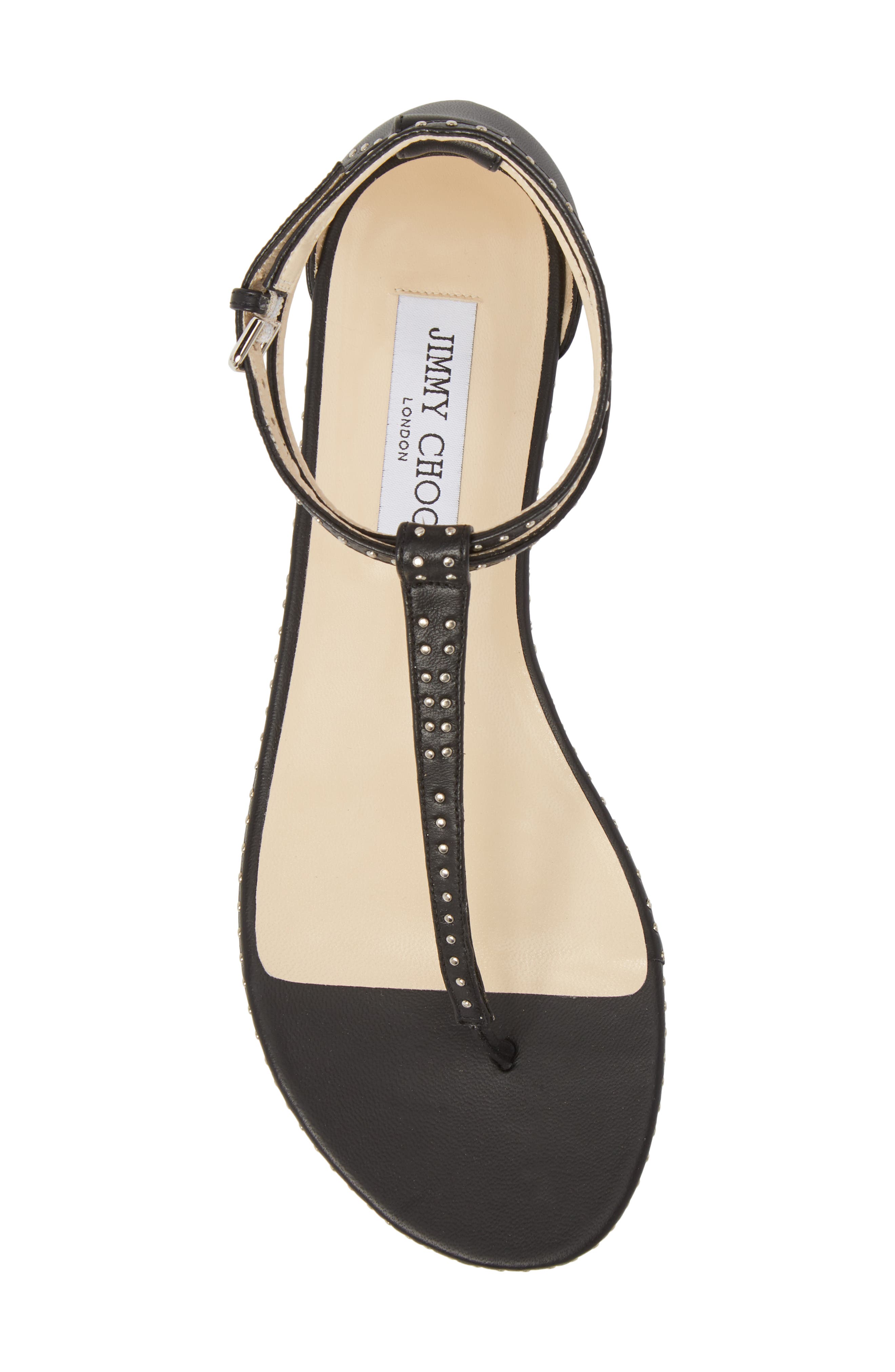 Jimmy Choo Afia Studded Flat Sandal, Alternate, color, 