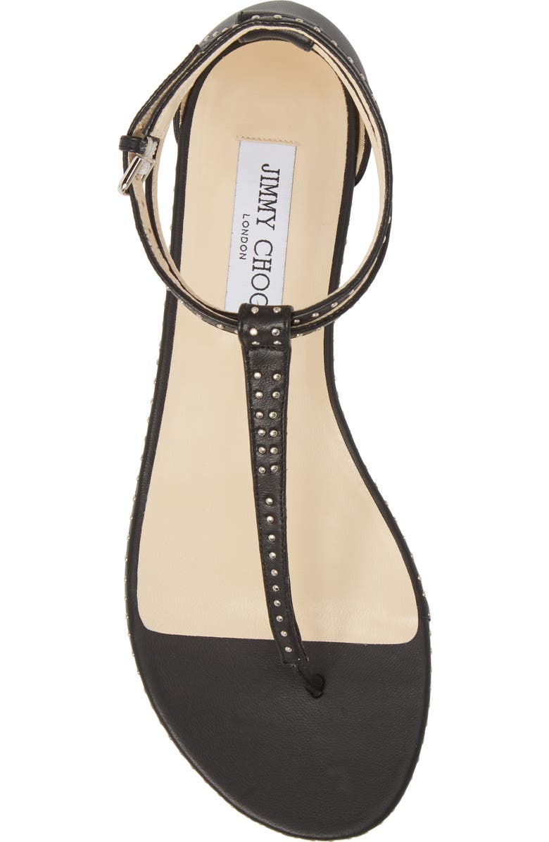 Jimmy Choo Afia Studded Flat Sandal, Alternate, color,