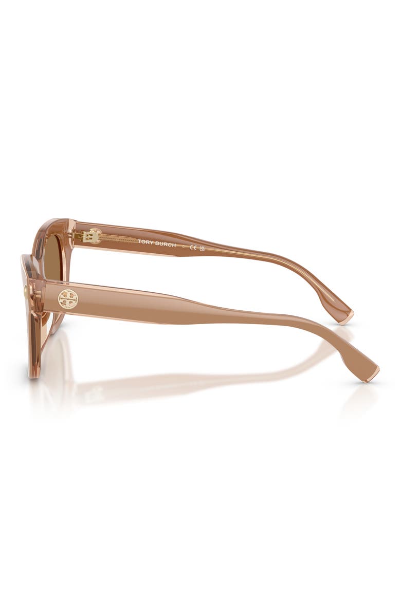 51mm Square Sunglasses, Alternate, color, TAN CRYSTAL / BROWN BACK MIRROR