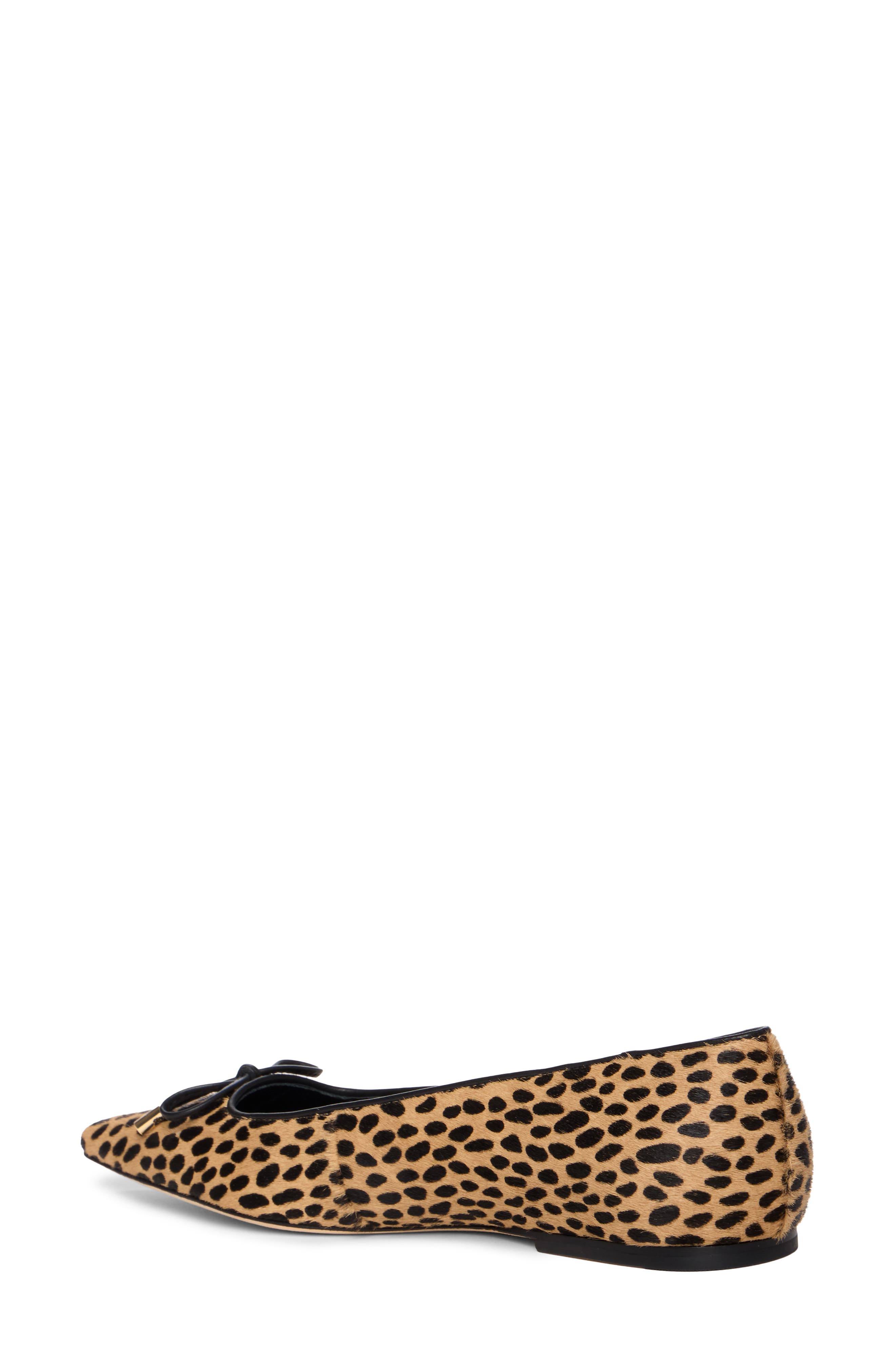 Wiley Pointed Toe Genuine Calf Hair Flat, Alternate, color, TAN CHEETAH