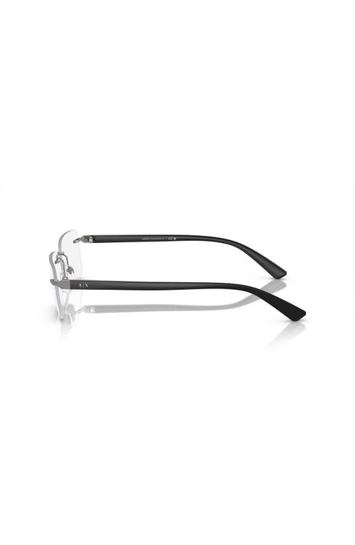 Armani Exchange 56mm Rectangle Optical Glasses In White