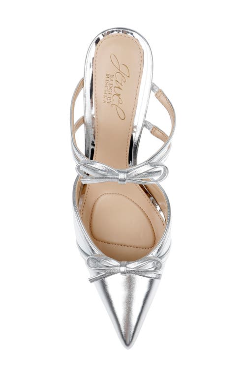 Jewel Badgley Mischka Klarise Pointed Toe Mule In Silver Metallic