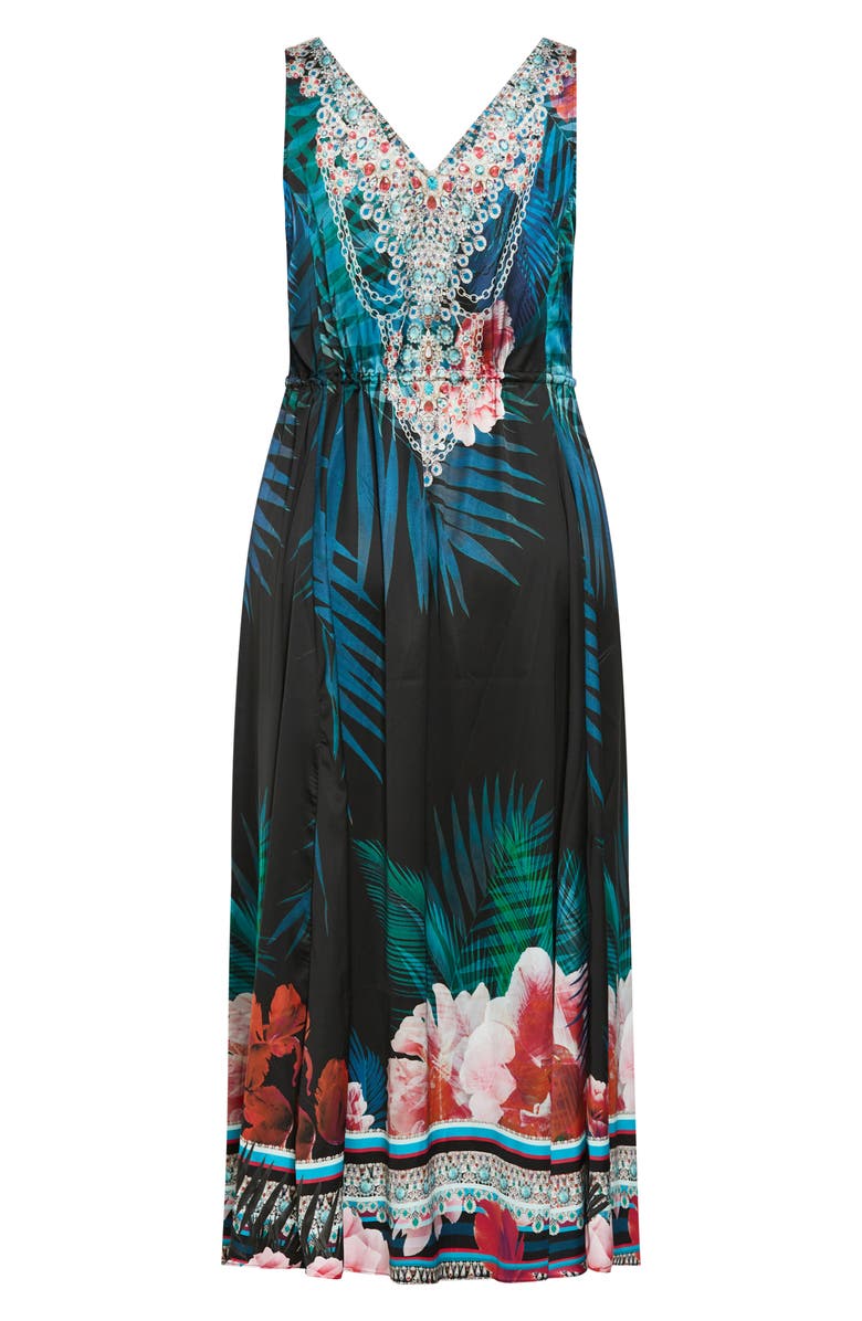 City Chic Afterglow Sleeveless Jersey Maxi Dress, Alternate, color, 