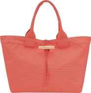 Longchamp Large Le Roseau Toile Cotton Canvas Tote