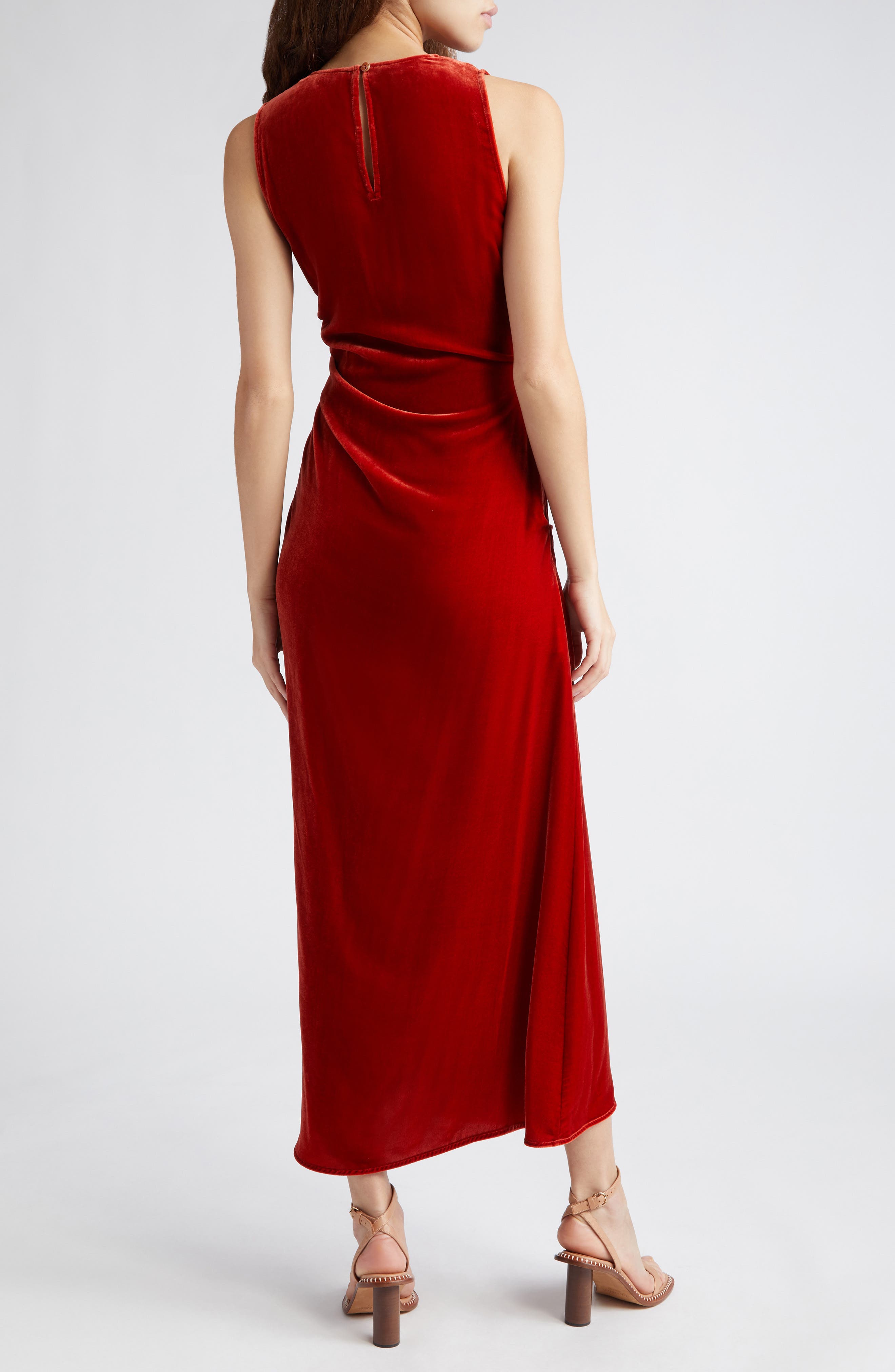 Cornelia Side Ruched Velvet Gown - image 2