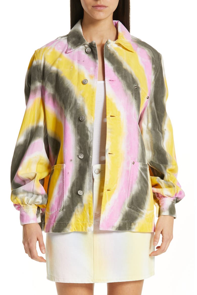Tie Dye Oversize Denim Jacket, Main, color, MULTI TIE DYE