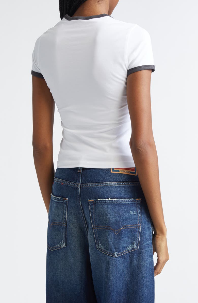 DIESEL<sup>®</sup> Cat Graphic Ringer T-Shirt, Alternate, color, White