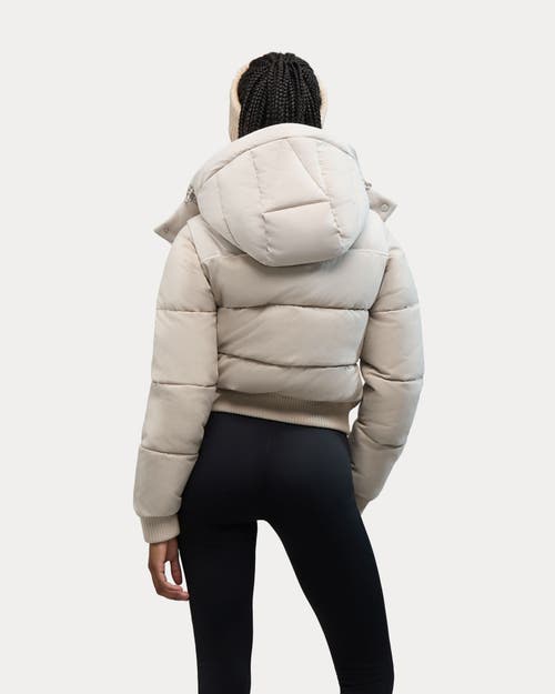 Alpenhaus Pariset Cropped Puffer Bomber With Detachable Sleeves In White