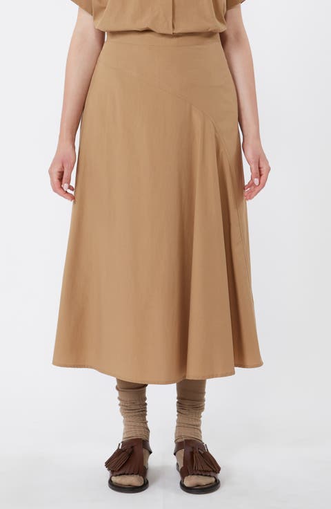 Zaterra Bias Cut Cotton Skirt