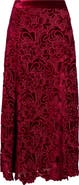 Elie Tahari The Elliana Floral Lace Velvet Skirt
