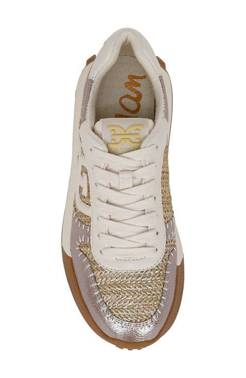 Sam Edelman Langley Woven Sneaker In Natural/gold