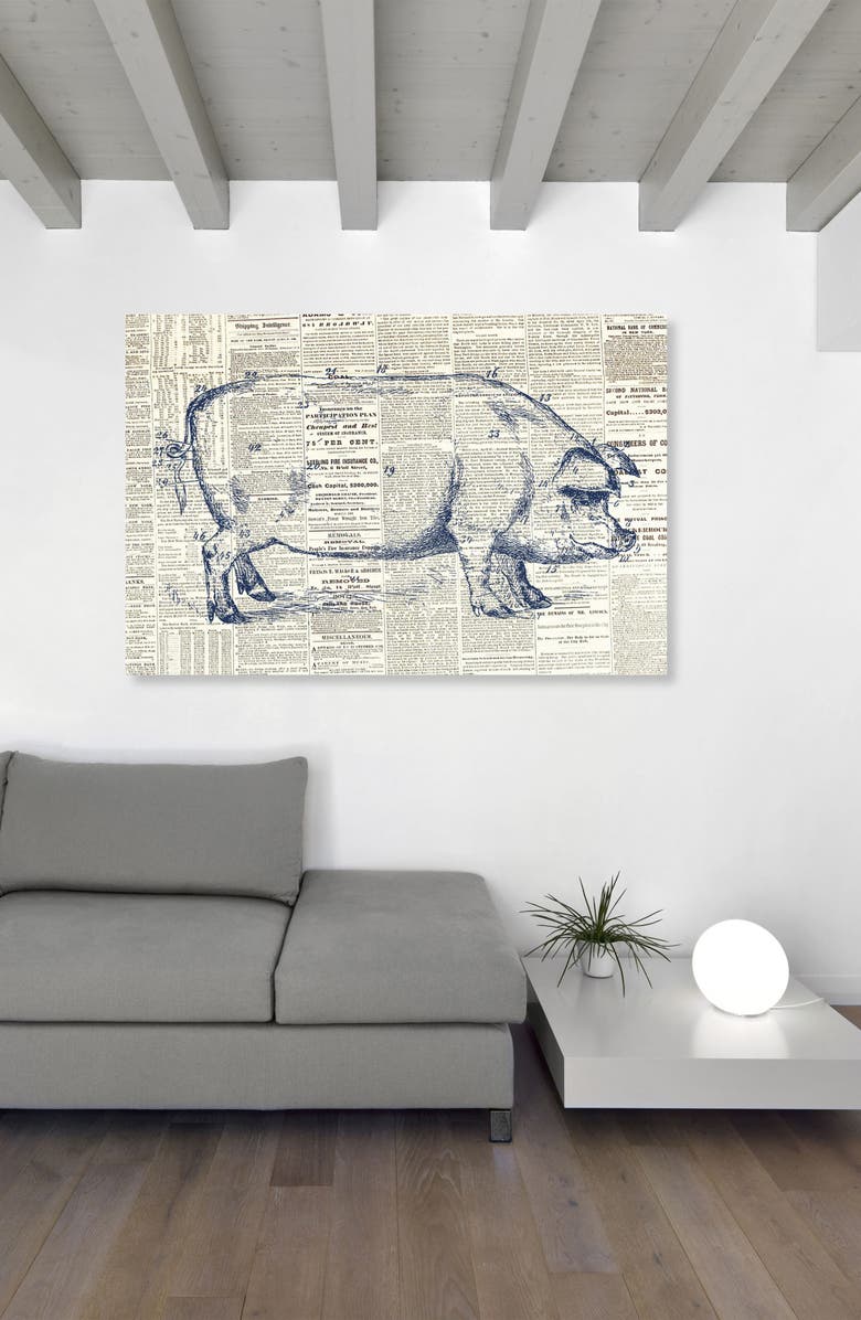Oliver Gal Pig Farmhouse Canvas Wall Art, Alternate, color, 