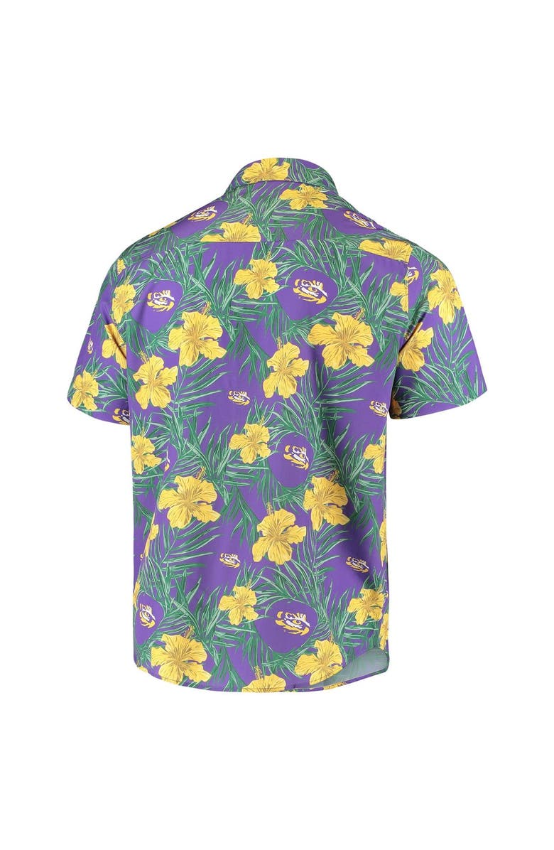 FOCO Men's Purple LSU Tigers Floral Button-Up Shirt, Alternate, color,