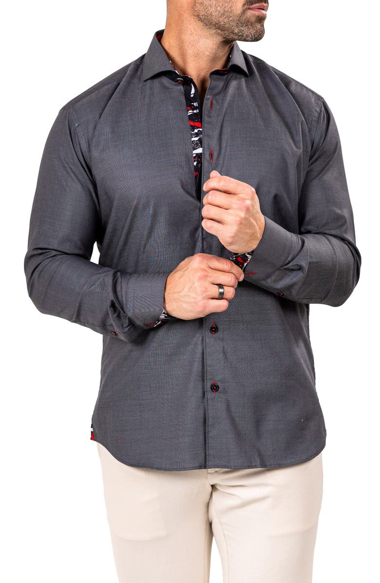 Maceoo Eins Marthy Contemporary Fit Cotton Button-Up Shirt, Alternate, color, 