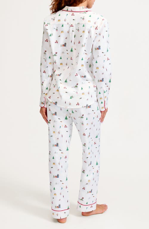 Petite Plume Holiday Print Cotton Twill Pajamas In Multi