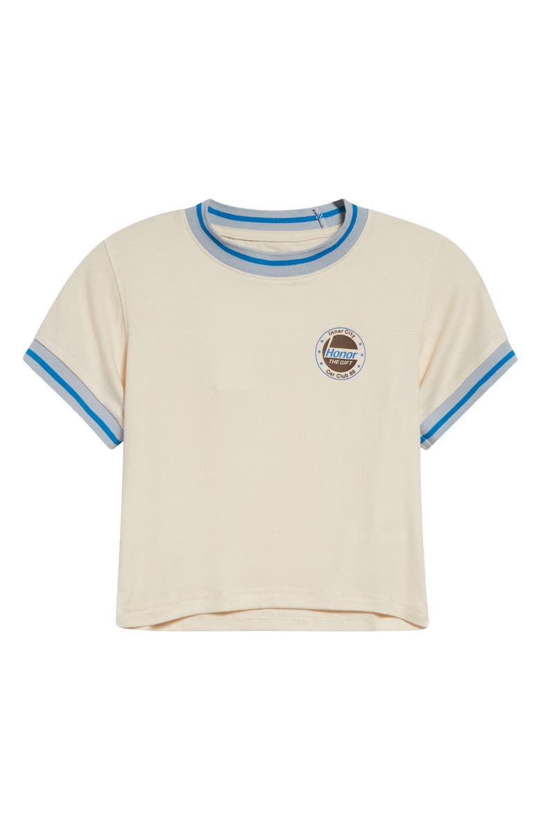 HONOR THE GIFT Logo Ringer T-Shirt, Alternate, color, Ivory/ Blue