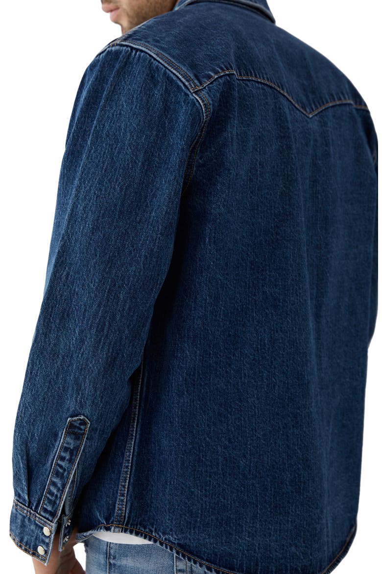 Western Denim Shirt, Alternate, color, MEDIUM INDIGO