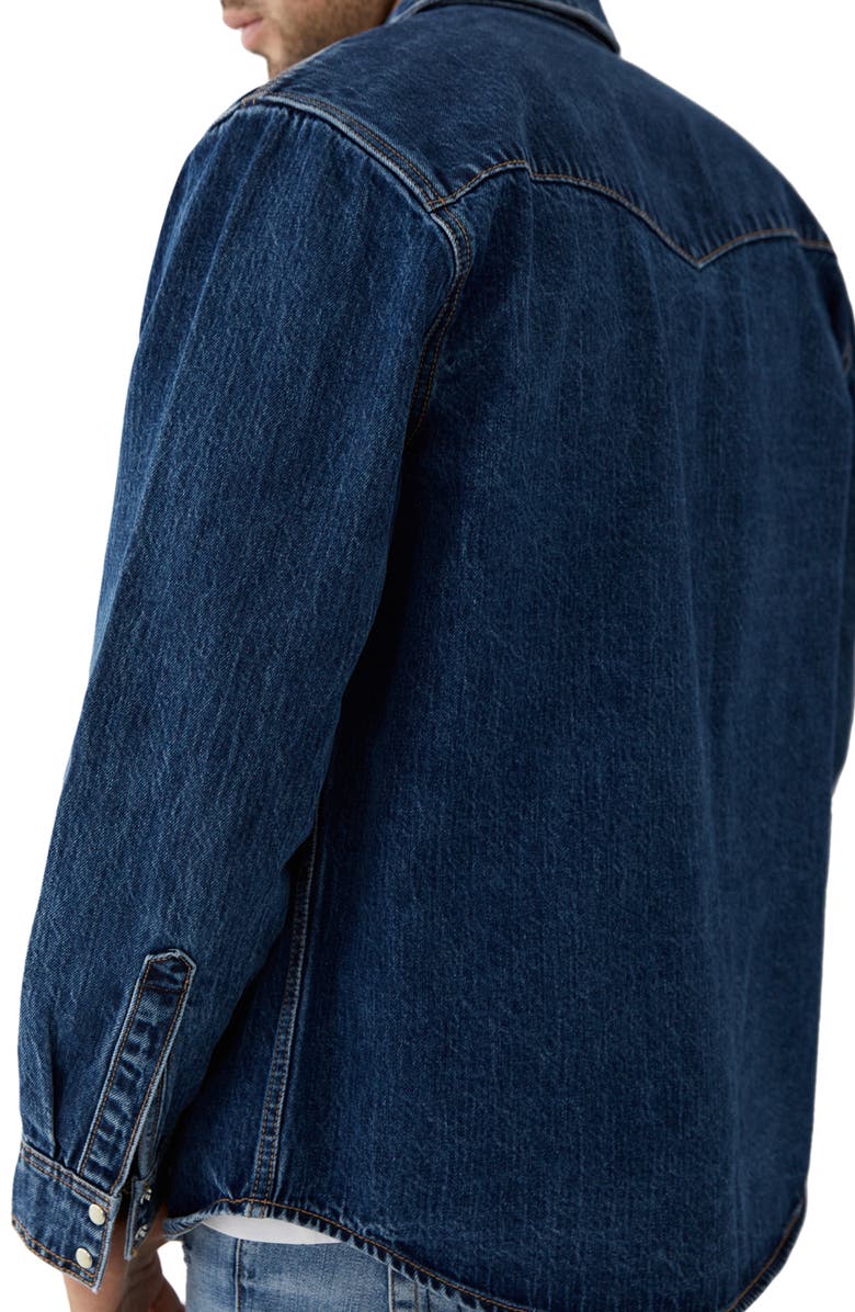 True Religion Brand Jeans True Religion Western Denim Shirt, Alternate, color, 