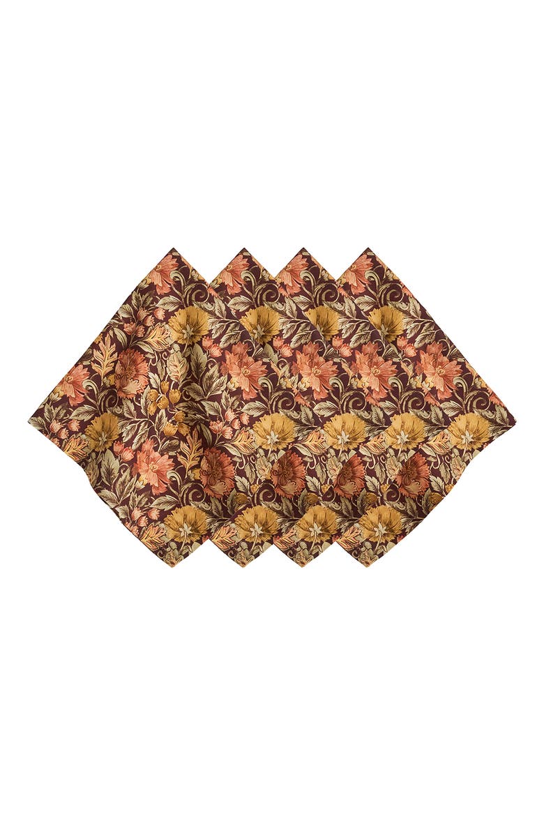 Willa Set of 4 Napkins, Main, color, AMBER