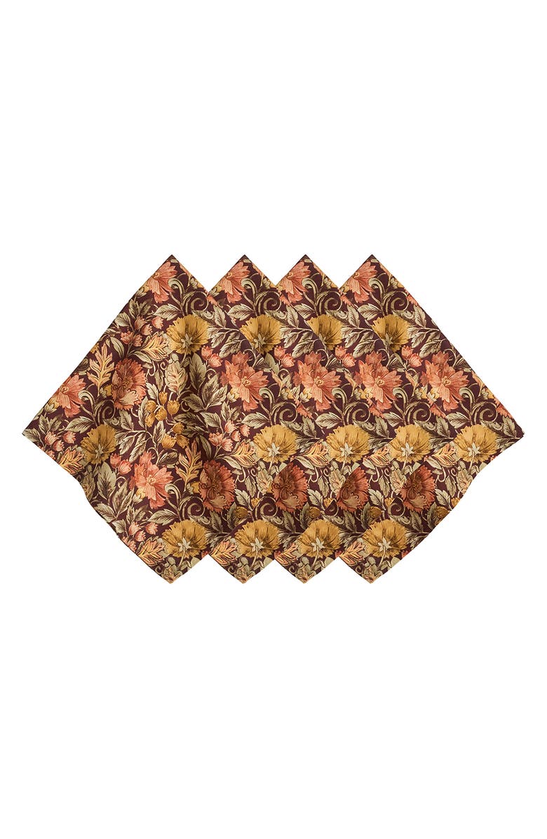 Juliska Willa Set of 4 Napkins, Main, color, Amber