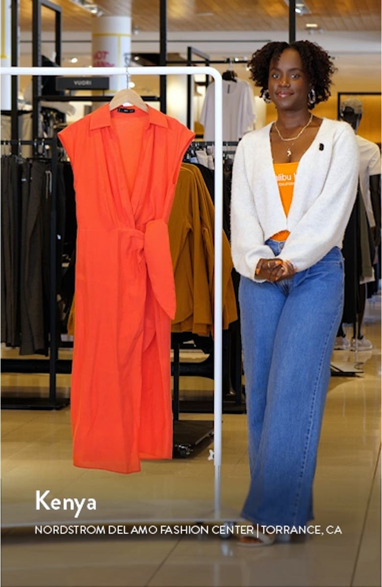 Collared Midi Wrap Dress, sales video thumbnail