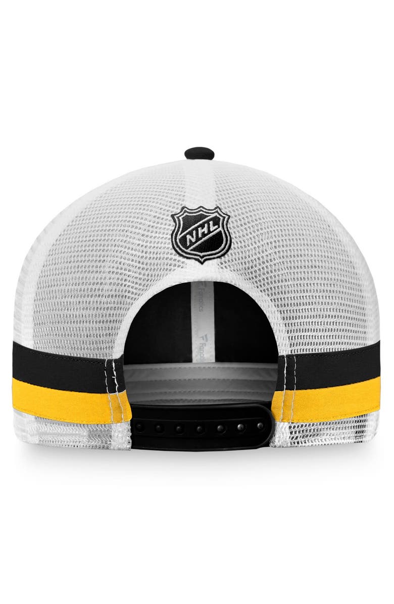 FANATICS Men's Fanatics Branded Black/White Pittsburgh Penguins Fundamental Striped Trucker Adjustable Hat, Alternate, color, Black