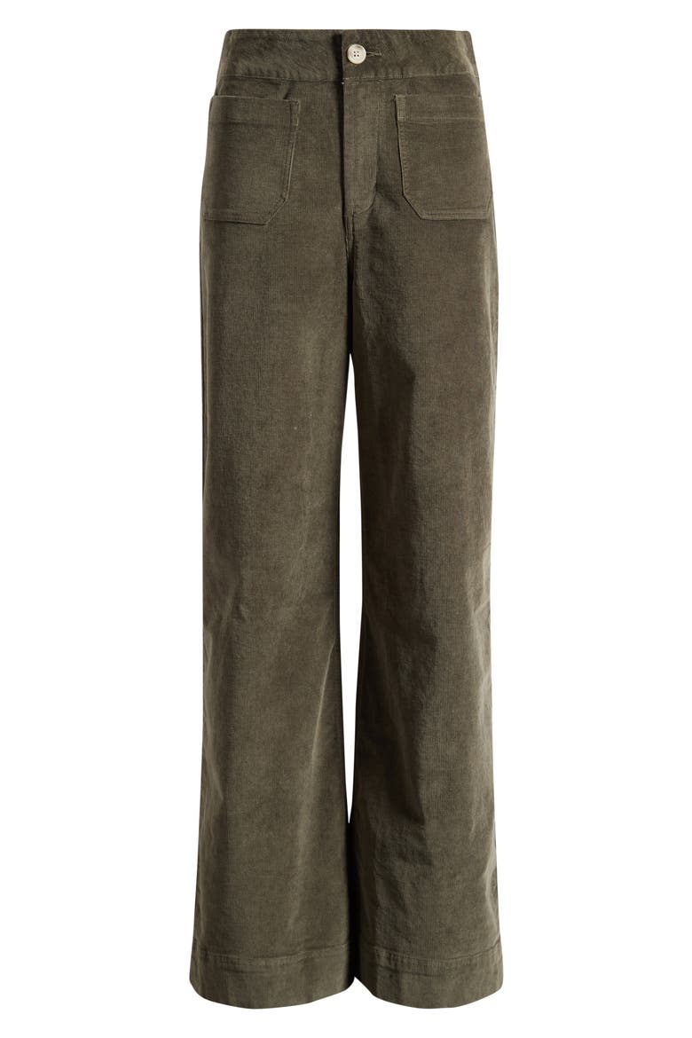 Everyday Patch Pocket Cotton Blend Corduroy Pants, Alternate, color, GRAPE LEAF