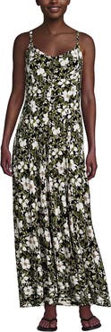 Lands' End Silky Knit Godet Maxi Dress