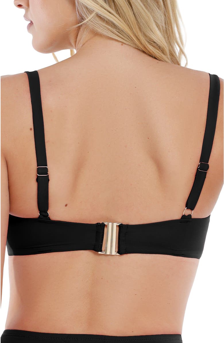 Popilush Shapewear Ruched Underwire Bikini Top, Alternate, color, Midnight Black