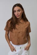 Central Park West Chelsea Faux Leather Cropped Jacket