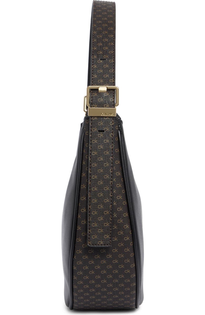 Calvin Klein Liliana Faux Leather Hobo Bag, Alternate, color, Brown/ Khaki/ Black