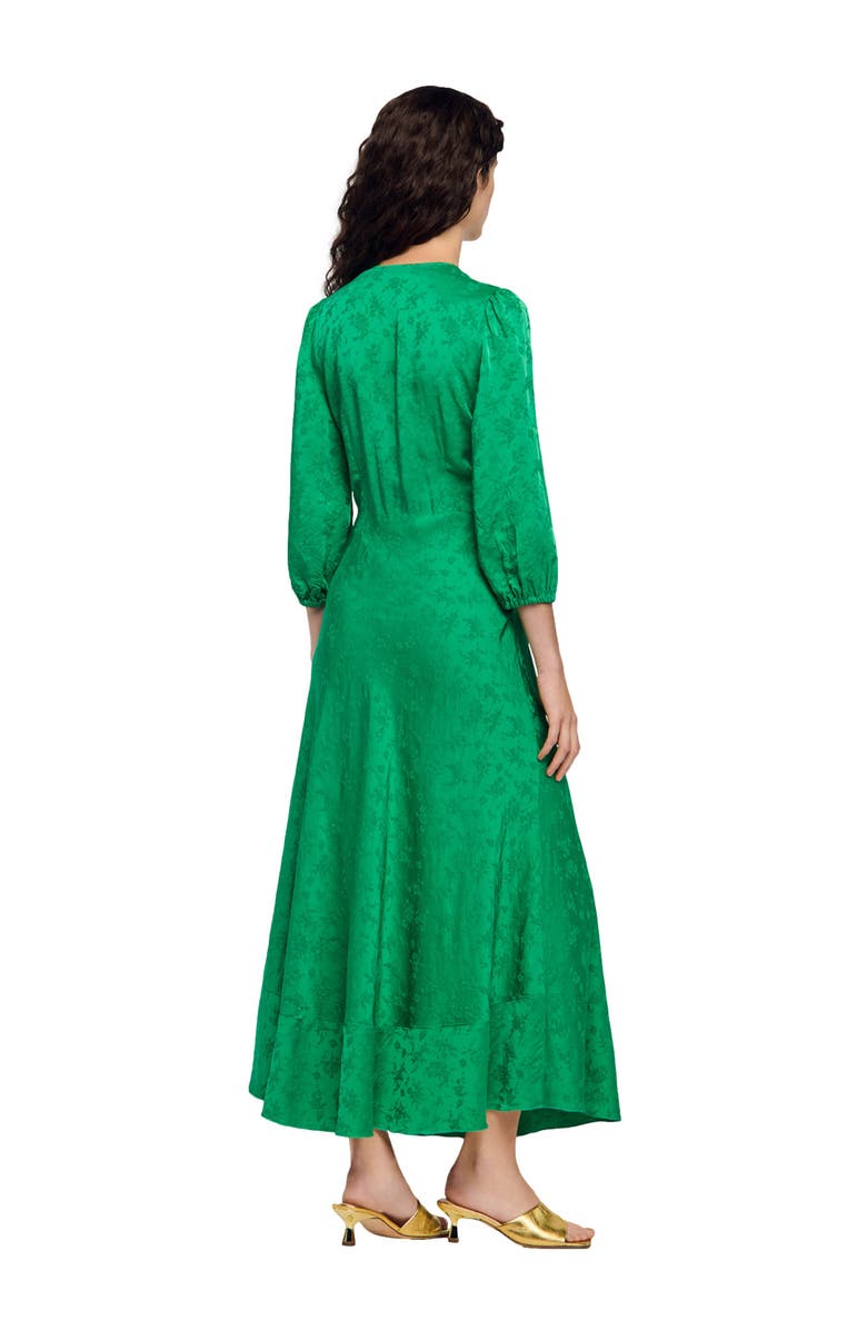 SANDRO Floral jacquard maxi dress, Alternate, color, Green