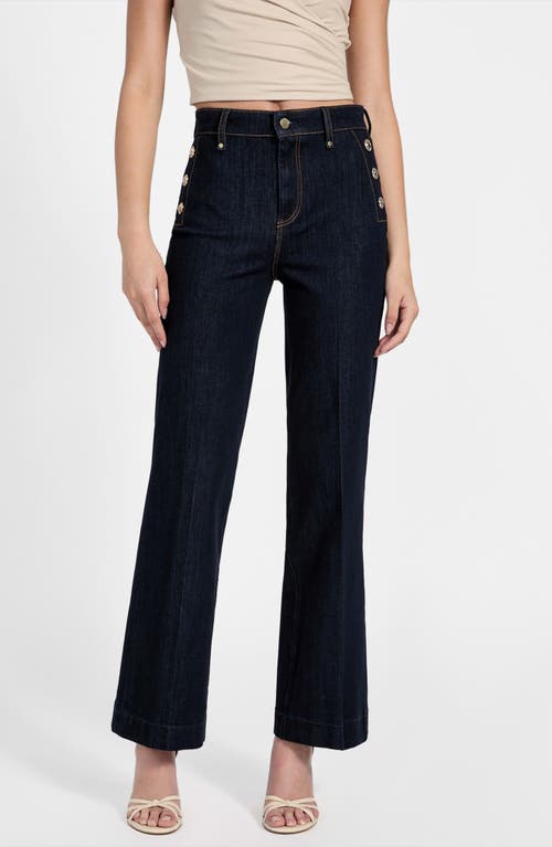 Guess New Faye High Waist Ankle Jeans In Blue