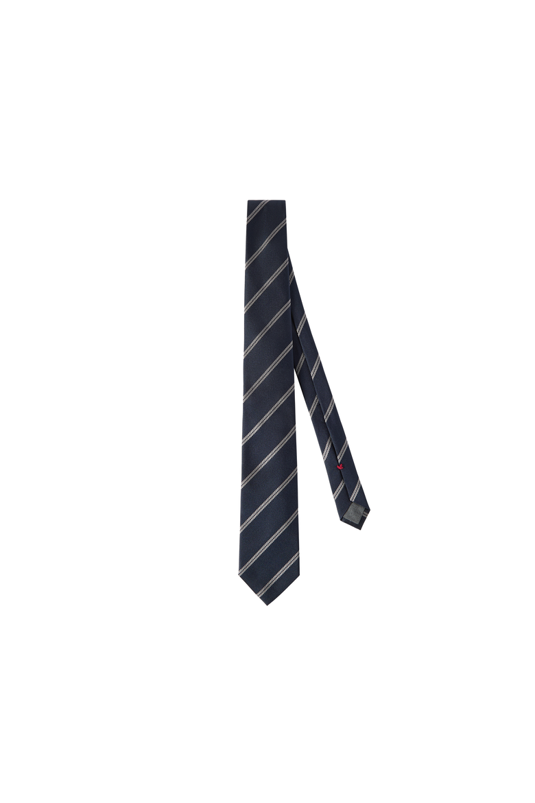Striped silk tie, Alternate, color, Navy Blue