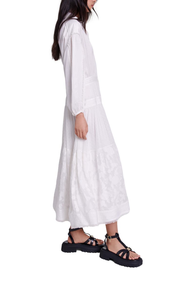 Cotton patchwork maxi dress, Alternate, color, Ecru