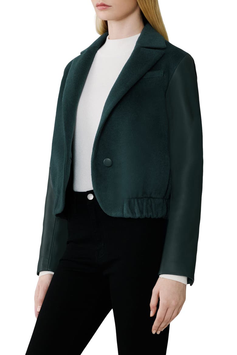 Alesse Single Breasted Wool Blend Jacket, Alternate, color, MIDNIGHT FOREST