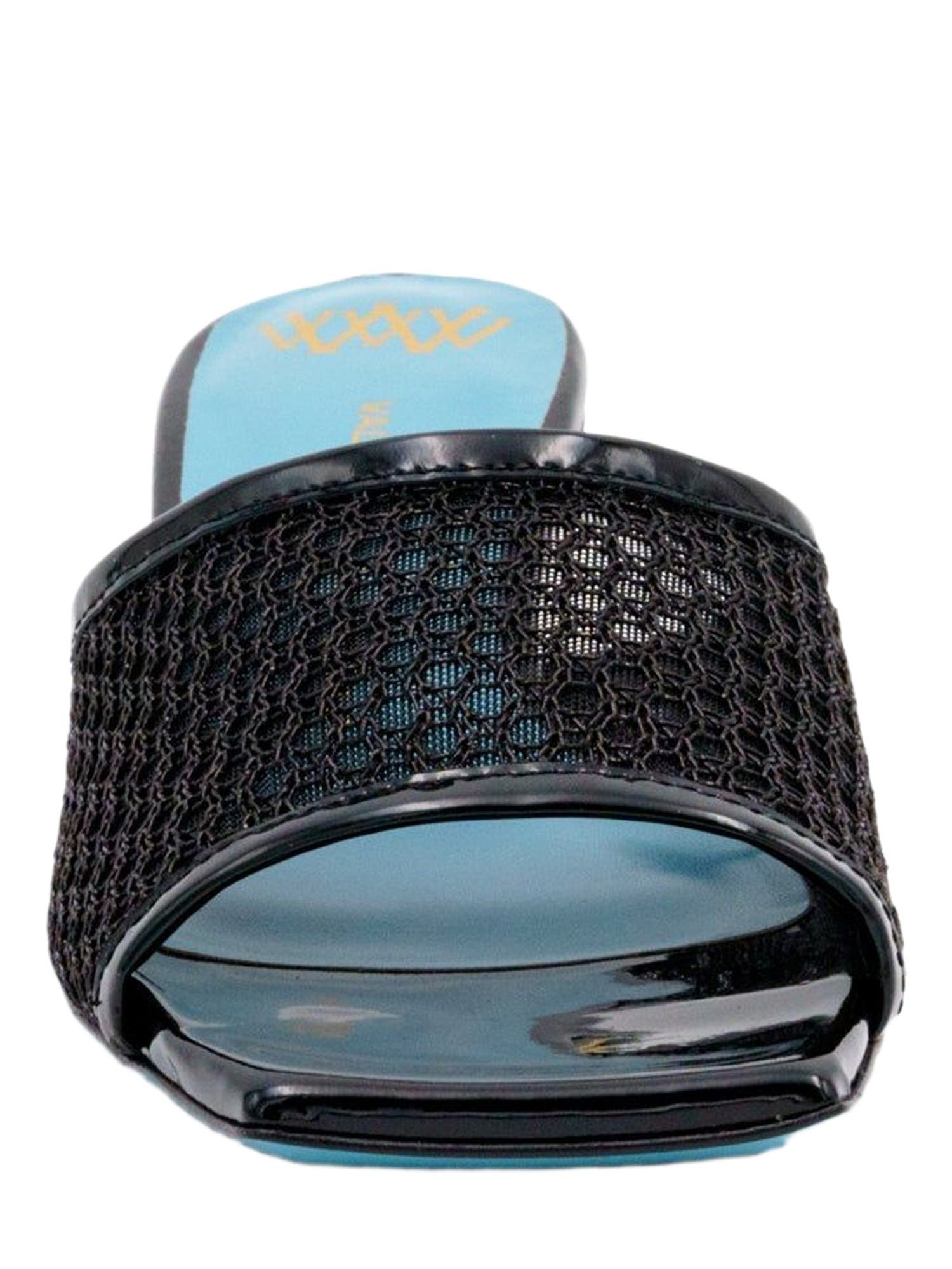 Valentina Rangoni Vesta Low Heel Mesh Slide, Alternate, color, Black Nadina